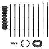 vidaXL Maschendrahtzaun Set mit Pfosten Beschlägen Gartenzaun Komplettset Zaunset Gartenzaunset Drahtzaun Zaun Maschendraht 0,8x15m G