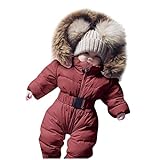 OVERDOSE Infant Baby Girls Boys Warm Hooded Snowsuit Jumpsuit Down Coat Romper Padded Outwear Jacket Snow W