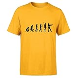 T-Shirt Zombie Evolution * Menschheit Totenkopf Humor Lustig Geschenk Walking Dead * 100% Baumwolle, Farbe:Gelb, Größe:XS