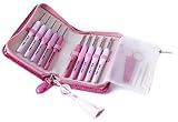 Tulip Häkelnadel-Set, Rosa/Pink, Geschlossen: 17cm x 10,5cm Geöffnet: 21cm x 17