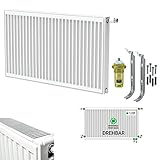 Belrad Typ 22 (Höhe x Breite) 600x800 mm Universalheizkörper Kompakt & Ventilheizkörper Halter & Ventil - 6