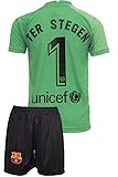 IHIMI Barcelona TER Stegen Kinder Trikot #1, 2021/2022 Saison, Auswarts, Komm mit Shorts Fußballfans (4-5 Jahre,128)