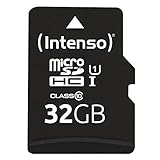 Intenso Premium microSDHC 2x32GB, Class 10 UHS-I Speicherkarte inkl. SD-Adapter (bis zu 90 MB/s) schw