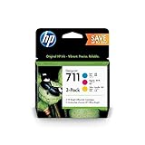 HP 711 3er-Pack Cyan, Magenta & Gelb 28 ml Druckerpatrone (P2V32A) mit originaler HP Tinte, für DesignJet T120, T125, T130, T520, T525, T530 Großformatdrucker sowie den HP 711 DesignJet Druckkop
