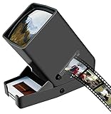 Somikon Diabetrachter: Mobiler Dia- & Negativ-Betrachter mit LED-Beleuchtung, 3X Vergrößerung (Negativbetrachter)
