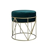 MSTSCKOWEPR Sitzbank Sitzcube mit Stauraum u Zuhause styleStylish Hocker Eisenhocker Hocker Dressing Hocker, Mode niedrigen Hocker Stoff Schuh Bank Möbel (Color : Green)