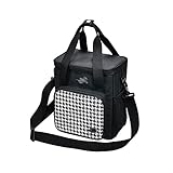 THHN Modern verdickter tragbarer Picknick-Tasche,isolierte edle auslaufsichere,kühlere Kühlertasche mit großer Kapazität,Camping-Einkaufsmöglichkeiten (Color : Black, Größe : 8.3inchs)