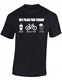 T-Shirt: My Plan for Today - Fahrrad Geschenke für Damen & Herren - Radfahrer - Mountain-Bike - MTB - BMX - Fixie - Rennrad - Tour - Outdoor - Urban - Motiv - Spruch - Fun - Lustig (3XL)