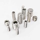 Msltely Schrauben 10/50pcs. M2 M2.5 M3 M4 M5 DIN913 304 Edelstahl Allen Kopf Sechseck Sechseck Buchse Flachpunkt Set Schraube Ende GRUB Kopfloser Bolzen Hardware Zubehör (Größe : 50pcs M4x5mm)