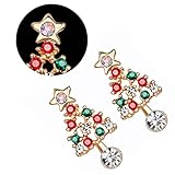 Weihnachtsbaum Ohrring Stud Diamant Kristall Ohrringe für Mädchen Frauen 1Pair Utility