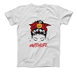 Witch Life Halloween Messy Bun Pumpkin Bandana Women Girls T-Shirt Sweatshirt Hoodie Tank Top for Men W