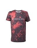 Meroncourt Herren Capcom Resident Evil Men's Blood Splatter with Raised Logo T-Shirt, rot, M