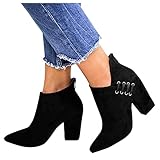 Briskorry Stiefeletten Damen Winterschuhe Gefüttert Boots Stiefeletten Winterschuhe Stiefeletten Gummistiefel Winterstiefel Warm Schneestiefel Kurzstiefel Arbeitsstiefel F