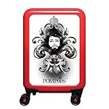 Pompöös by Harald Glööckler - Prince of POMPÖÖS - Hochwertiger Hartschalen-Trolley mit Schwenkrollen & eingebautem TSA-Schloss - 55cm, Genehmigt als Handgepäck auf so gut wie Allen Airlines (rot)