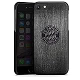 DeinDesign Hard Case kompatibel mit Apple iPhone 7 Schutzhülle schwarz Smartphone Backcover Metallic Look FCB FC Bayern Mü
