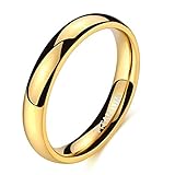 Zakk Ring Damen Herren 2mm 4mm 6mm Titan Poliert Schmal Ringe Verlobungsringe Ehering Hochzeitsringe (Gold-4mm, 62 (19.7))