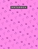 Notebook Hot Magenta Color Cute Flowers Leaf Floral Pattern Background Cover: Daily Journal, 8.5 x 11 inch, 110 Pages, Monthly, Planning, Teacher, 21.59 x 27.94 cm, A4, Mom, Daily