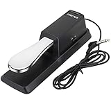 Universal Sustain Pedal, Dämpferpedal Polaritätsschalter Haltepedal Fußschalter 6,3mm Stecker mit 1,3m Anschluss Kabel für MIDI Dgitale Klaviere Elektronische Keyboards Klavier und E Piano Y
