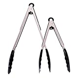 Grillzange,Küchenzange Hitzebeständige Silikon Kochzange Non Slip Food Zange zum Kochen Servieren Grill Buffet Salat Eis Backofen 2ST (34CM+26.8CM)