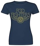 Foo Fighters Tiger Wings Frauen T-Shirt Navy L 100% Baumwolle Band-Merch, B