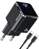 USB C Ladegerät 25W, PD 3.0 Schnellladegerät mit 1,2 m langem USB-C auf USB-C Kabel, USB C Netzteil für Samsung Galaxy S21, S20, S21 Ultra, iPad Pro, iPhone 13 Pro Max/13/12/12 mini/12 Pro Max/11