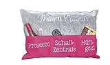 Kissen Frauen Aufbewahrungstaschen Prosecco Schaltzentrale Hüftgold grau pink Couch Sofa 40x60