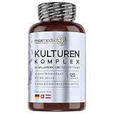 Kulturen Komplex mit 60 Mrd. KBE - 20 Bakterienstämme & BIO Inulin - Mit Lactobacillus Reuteri & Lactobacillus Gasseri - Laborgeprüft in Deutschland - Magensaftresistent & Vegan - 120 Kap