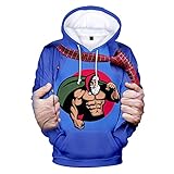 Weihnachten Pullover Herren Hoodie Männer Langarm Weihnachten 3D Print T-Shirt Weihnachten Sweatshirts Tops Bluse Herren Kapuzenpullover Unisex Pullover mit Kapuze Classic 3D Hoody mit T