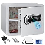 KESSER® Elektr. Tresor mit Fingerabdruck | 38x30x30cm | Inkl. Batteriebox | Elektronischer Safe 3x Doppelbolzenverriegelung | Boden Wandtresor | Möbeltresor | beleuchtung | Panzerschrank Z