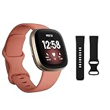 Fitbit VFitbit Versa 3 Gesundheit & Fitness Smartwatch mit GPS, 24/7 Herzfrequenz, Sprachassistent & bis zu 6+ Tage Akku, Rosa/Ton mit Sportb