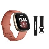 Fitbit VFitbit Versa 3 Gesundheit & Fitness Smartwatch mit GPS, 24/7 Herzfrequenz, Sprachassistent & bis zu 6+ Tage Akku, Rosa/Ton mit Sportb