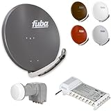 Fuba DAA 850 HD Sat Anlage - 8 Teilnehmer (FMS 508) - Sat Anlage bestehend aus Fuba DAA 850 in Ihrer Wunschfarbe + Fuba DEK 406 Quattro LNB + Fuba FMS 508