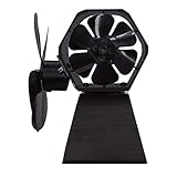 Kamin Fans, Kaminlüfter, Stromloser Ventilator Für Kamin Holzöfen Öfen, 4 Flügel Rotorblätter Kamin Ventilator Ofenventilator Feuerstelle Kaminöfen Ofen Fan Ohne Strom Umweltfreundlich, Schw