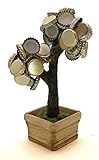 Deckel Bonsai - Magnetischer Kronkorkenbaum mit 3 Magneten/Perfekte Geschenkidee für Biertrinker/Partyspiel (Braun)