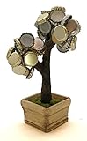 Deckel Bonsai - Magnetischer Kronkorkenbaum mit 3 Magneten/Perfekte Geschenkidee für Biertrinker/Partyspiel (Braun)