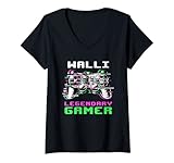 Damen Walli - Legendary Gamer - Personalisiert T-Shirt mit V