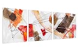 KunstLoft® Acryl Gemälde 'Triple in Red' 150x50cm | original handgemalte Leinwand Bilder XXL | Abstrakt Rot dreiteilig | Wandbild Acrylbild Moderne Kunst mehrteilig mit R