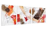 KunstLoft® Acryl Gemälde 'Triple in Red' 150x50cm | original handgemalte Leinwand Bilder XXL | Abstrakt Rot dreiteilig | Wandbild Acrylbild Moderne Kunst mehrteilig mit R