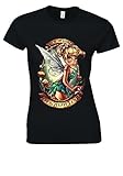 Princess Tinkerbell Fairy Peter Pan Wander Black Women T Shirt Top-XXL