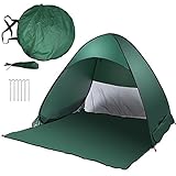 HTDirect Hochwertiges automatisch Schutzzelt Sonnenschirm klappbar Beach Zelt Schatten Outdoor Wandern Zelt, grü