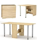 Rodnik Klappbarer Tisch- Esstisch 174 x 80 x75 cm - Klapptisch - Funktionstisch - Bürotisch - Holzoptik-Sonoma Eiche-mit Metallb