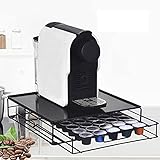 Xiangze 1PC Kaffeekapseln aufbewahrung mit Rollen,Metall Basics Schubladenbox | leicht zu bewegen zur Aufbewahrung von Kaffeekapseln,Fassungsvermögen: 40