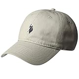 U.S. POLO ASSN. Herren Cotton Adjustable Curved Brim Baseball Cap with Embroidered Small Pony Logo Baseballkappe, Grau gewaschen, Einheitsgröß