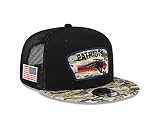 New Era New England Patriots NFL On Field 2021 Salute to Service Black 9Fifty Kids Snapback Cap - Y