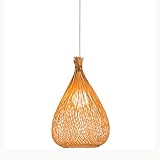 Suge Tropischer Bambus Kronleuchter handgemachte Rattan Lampshade Weave Hängeleuchte Wicker DIY Pendelleuchten for Küche, Island, R