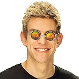 NET TOYS Coole Hologramm-Brille mit Augen - Silber - Unheimliches Unisex-Accessoire Funbrille mit Zombie-Glubschaugen - Perfekt geeignet für Gruselparty & Hallow
