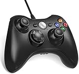 Lunriwis Xbox 360 Controller Wired Gamepad Kabel Joystick mit Dual-Vibration Turbo und Trigger-Tasten für Xbox 360 Console, PC (Windows 7/8/10/XP)
