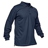 KEFITEVD Wandershirt Herren Langarm Outdoor Kleidung Jogging Shirt Sport Oberteil Taktisch Shirt Golf Polo Lange Ärmel Männer Sweatshirt Dunkelblau XL