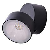 LED-Außenwandleuchte Trumpet in Anthrazit, verstellbar durch sauberes einrasten der Leuchte. Schutz von IP54(Spritzwasser), LED Wandleuchte aus Aluminium-Guss, LED Außenlampe 11Watt warmweiß