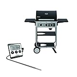 Enders Gasgrill Brooklyn Next 3 - BBQ - Bundle mit extra Fleischthermometer - 3 Edelstahl-Brenner stufenlos, Gas Grill mit Grillwagen, Grillhaube, abklappbare Seitenablag